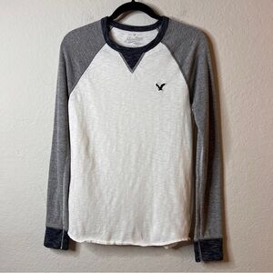 American Eagle AEO 1977 Heritage Classic Fit Thermal Shirt Men’s XS Navy & White